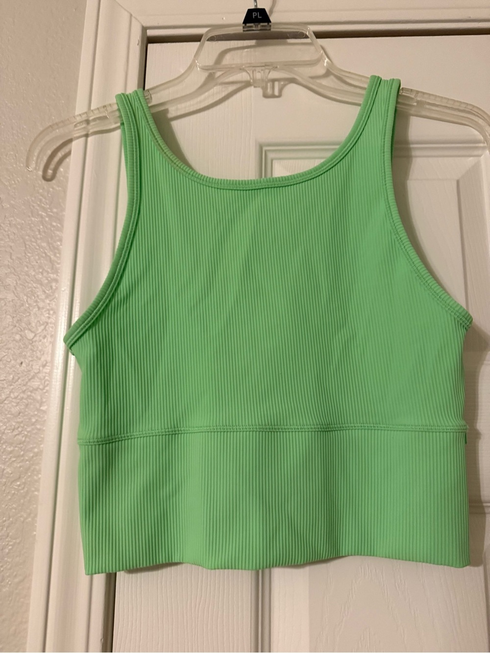 lululemon athletica Ribbed Crop Tank in Lime - Power Pivot Tank